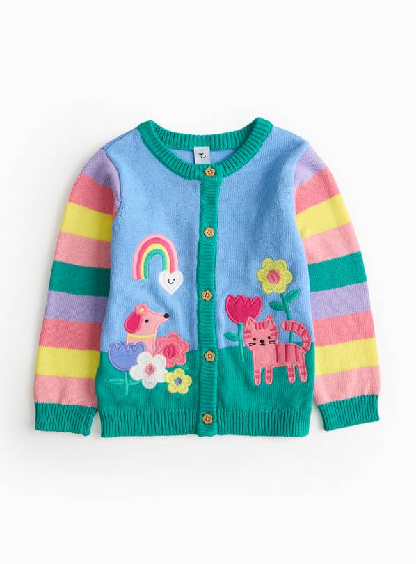 Bright Novelty Cat Stripe Cardigan 3-4 years